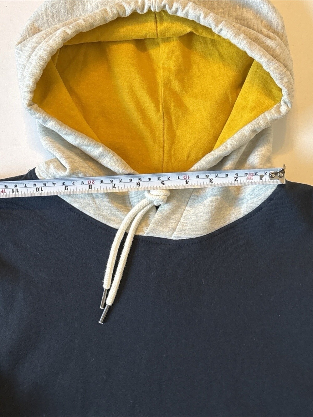 Jack & Jones Large L Navy Hoodie Yellow Light Gray Comfy Fit 7203011 Soft - Picture 12 of 15